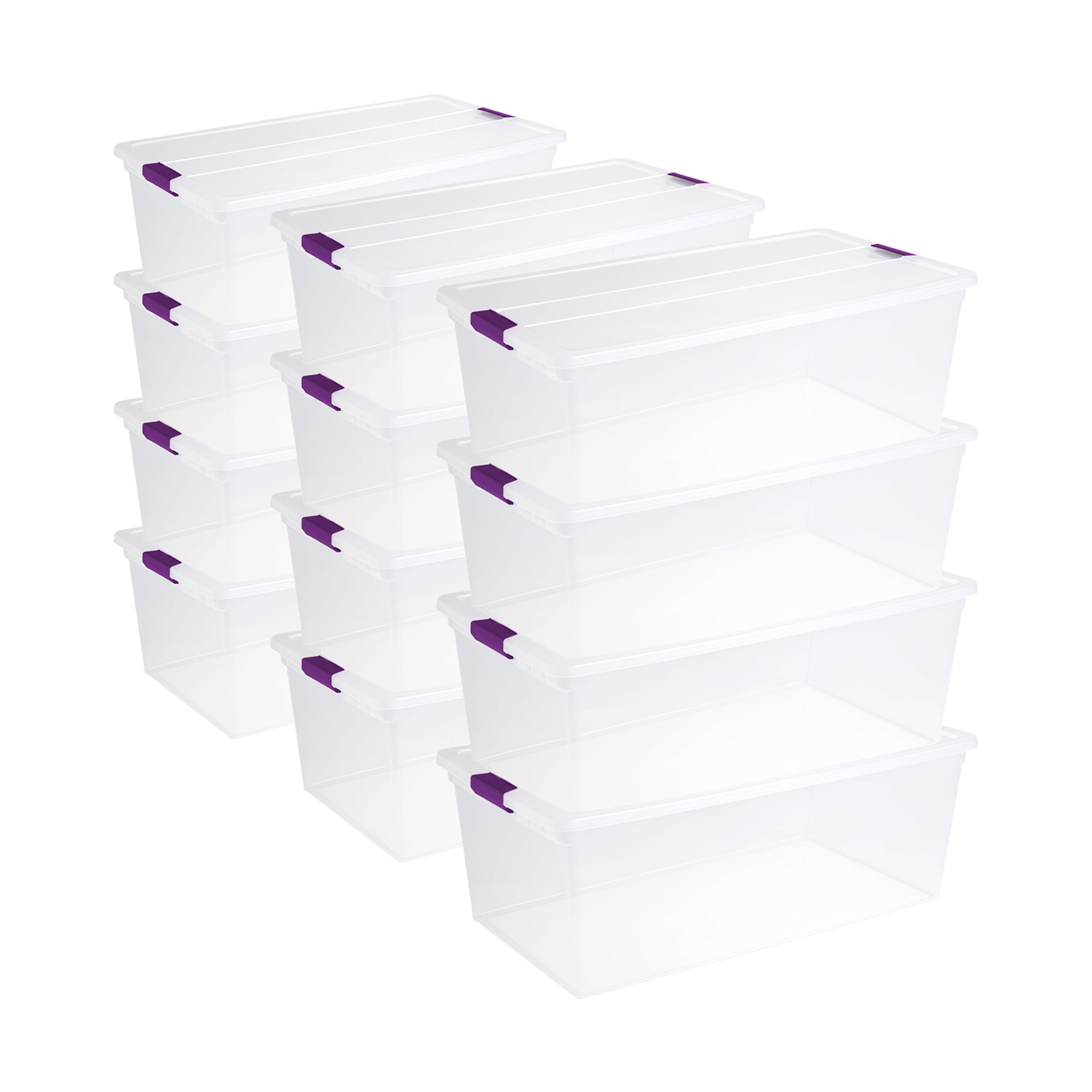 Sterilite 110 Qt Clear Plastic Storage Containers with Secure Latching ...