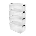 thumbnail image 1 of Sterilite 116 Quart Clear Stackable Latching Storage Box and Organizer Containers, 4 Pack, 1 of 11