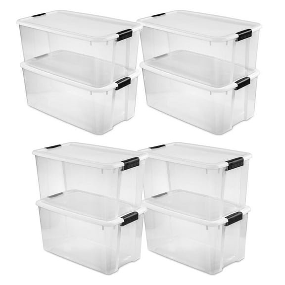 Sterilite 116 Quart Storage Tote, 4 Pack, & 70 Quart Storage Tote, 4 Pack
