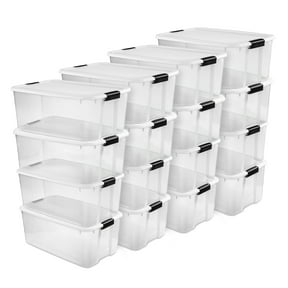 Sterilite Ultra Latching Storage Tote - Clear Plastic - 16 Pack, 116 Quart