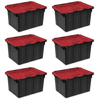 Attached Lid Tote (Set of 3) - 22x15x10 Industrial Strength Round Trip Tote.