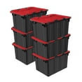 thumbnail image 1 of Sterilite 12 Gallon Hinged Lid Industrial Tote, Stackable Storage Bin, 6 Pack, 1 of 11