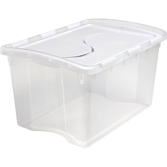 Sterilite 12 Pack Hinged Lid Storage Box, Stackable Organizing Container Bins, 4 Quart, Clear
