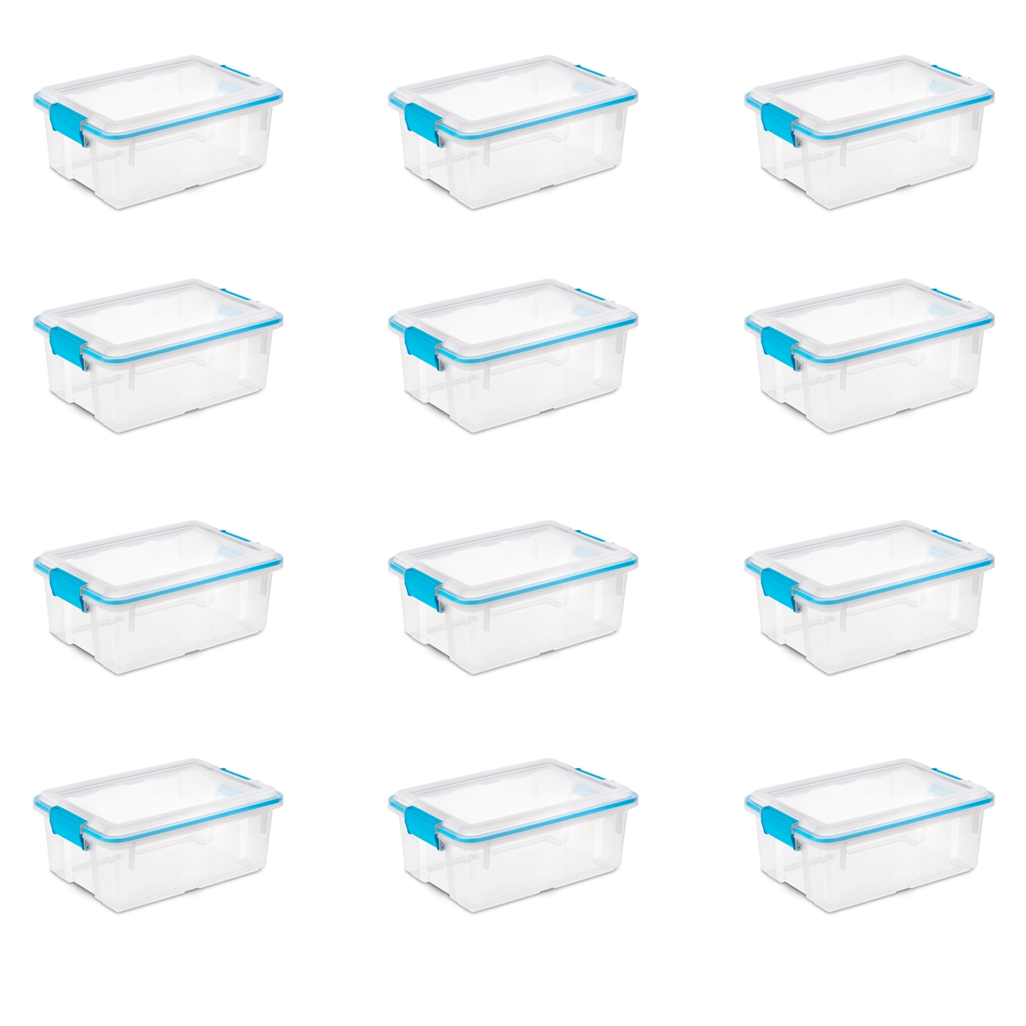 Sterilite 12 Qt Plastic Storage Bin Container Gasket Sealed Box, (12 ...
