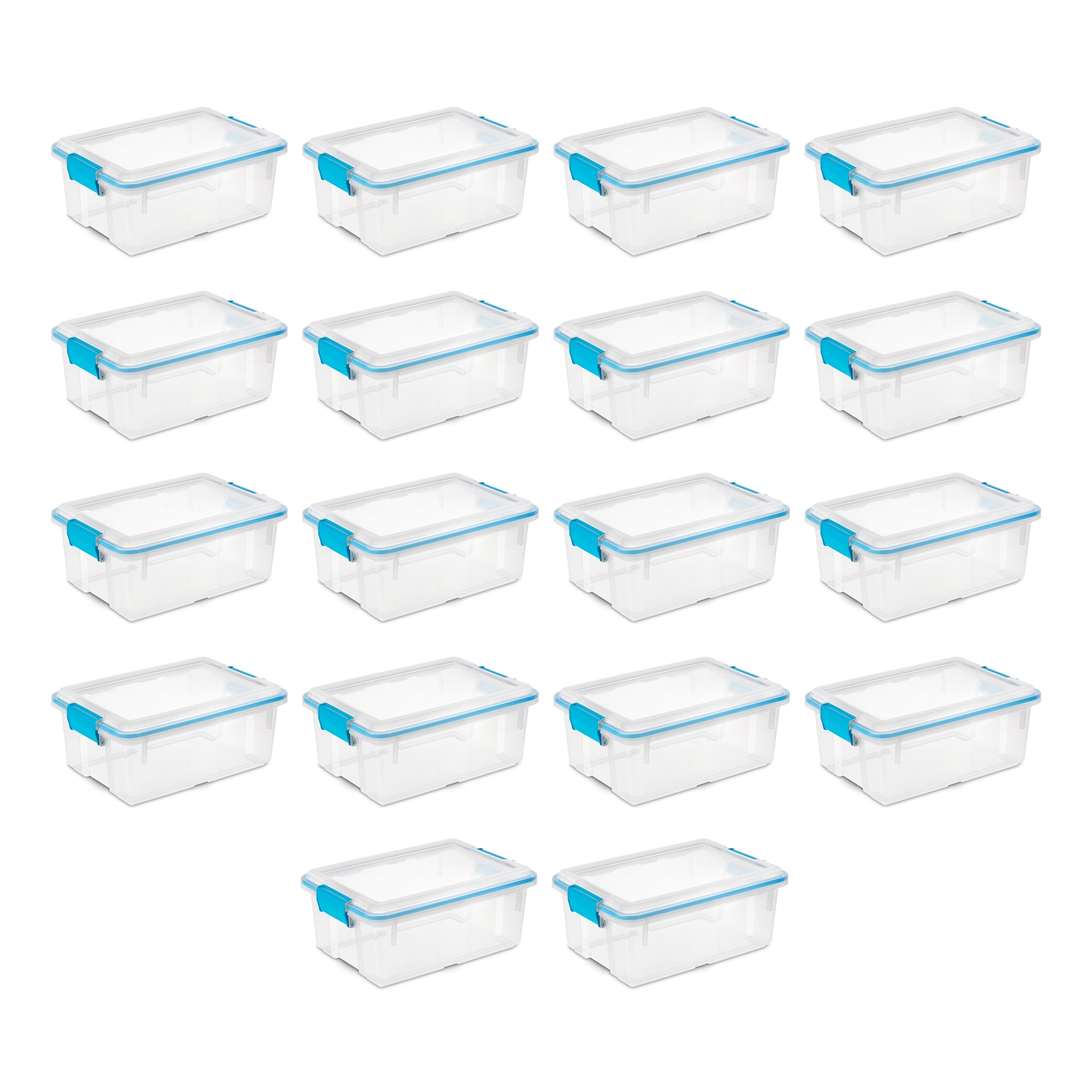 ClearView Stackable 12-Quart Lidded Storage Bin, Set of 18
