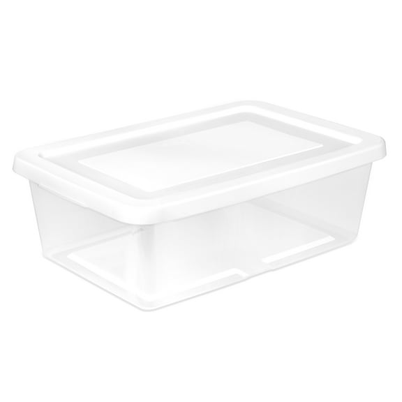 Sterilite 12 Qt Storage Box, Stackable Plastic Container, Home Organizer, White, 60 Pack