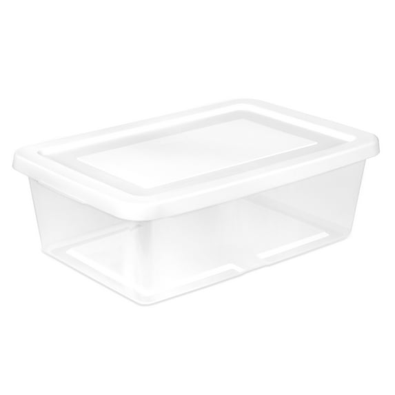 Sterilite 12 Qt Storage Box, Stackable Plastic Container, Home Organizer, White, 36 Pack