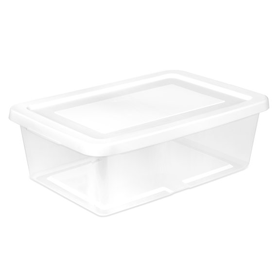 Sterilite 12 Qt Storage Box - Stackable Plastic Container with Lid - 36 Pack, White