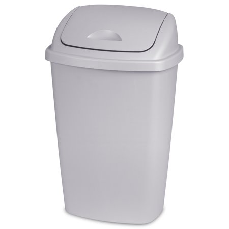 Sterilite 13.2 Gal. SwingTop Wastebasket Plastic, Cement