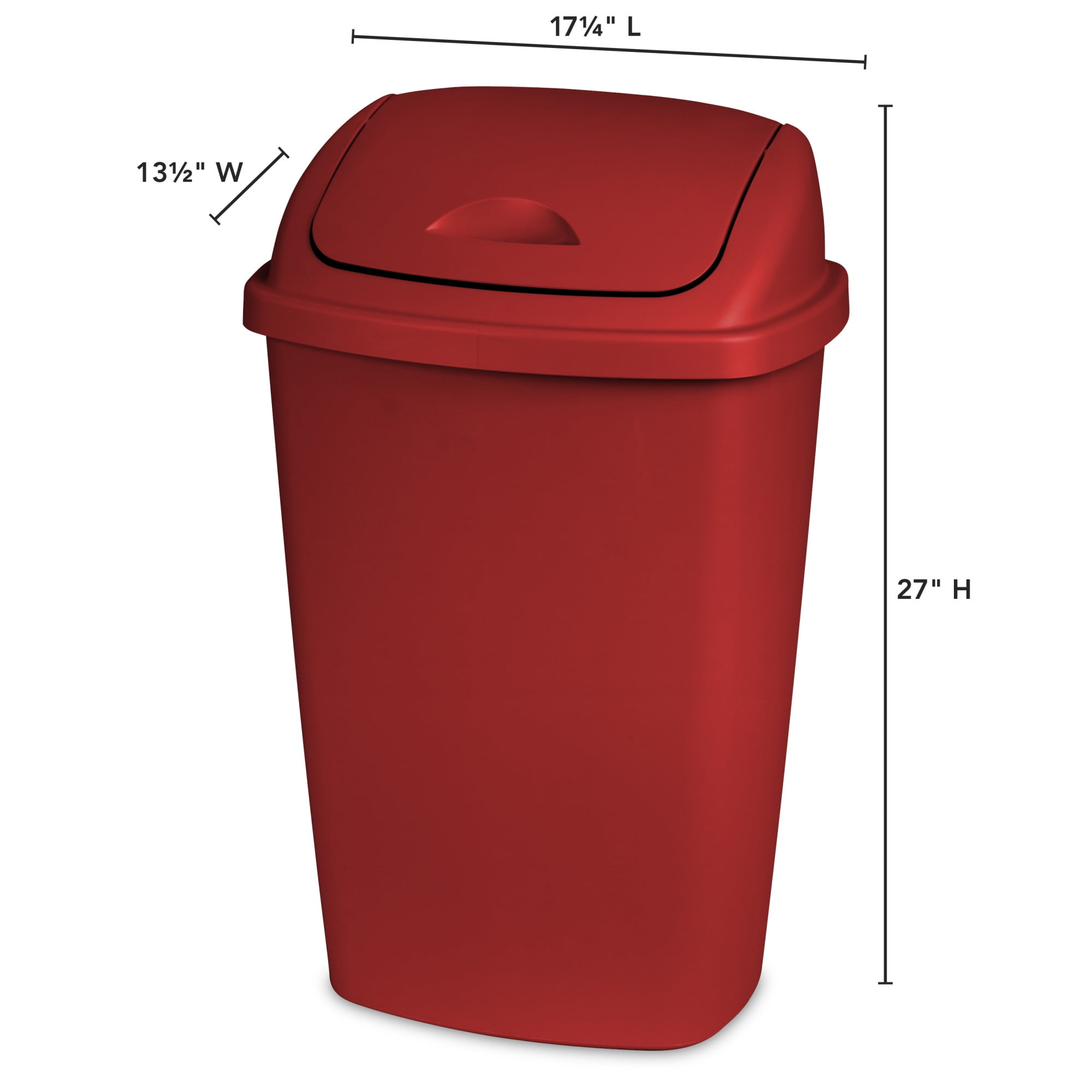 Shop Sterilite 13.2 gal. SwingTop Kitchen Wastebasket Classic Red