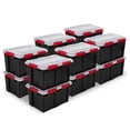 thumbnail image 1 of Sterilite 13.5 Gal Gasket Box Stackable Plastic Storage Container with Lid, Black, 12 Pack, 1 of 12