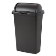Sterilite Large Kitchen Trash Can, 13 Gallon Plastic Garbage Bin with Roll Top Lid, Black