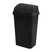 Sterilite 13 Gal Swing Top Lidded Wastebasket Trash Can, Black (4 Pack)