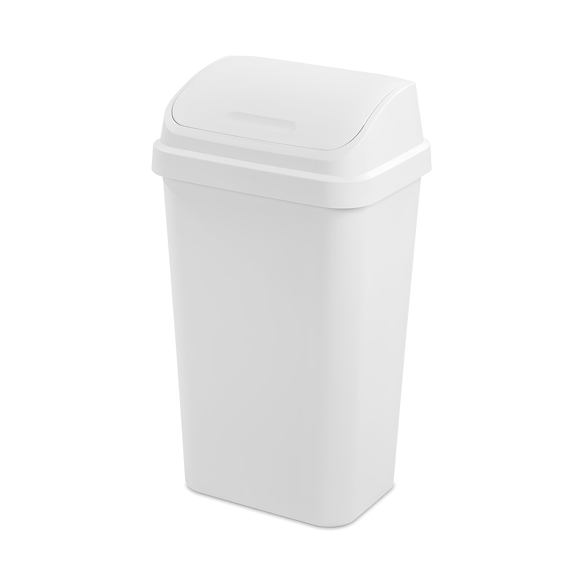 Sterilite 13 Gal Swing Top Lidded Wastebasket Trash Can, White (12 Pack)