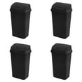 thumbnail image 1 of Sterilite 13 Gal. Swing Top Wastebasket Plastic, Black, Set of 4, 1 of 9