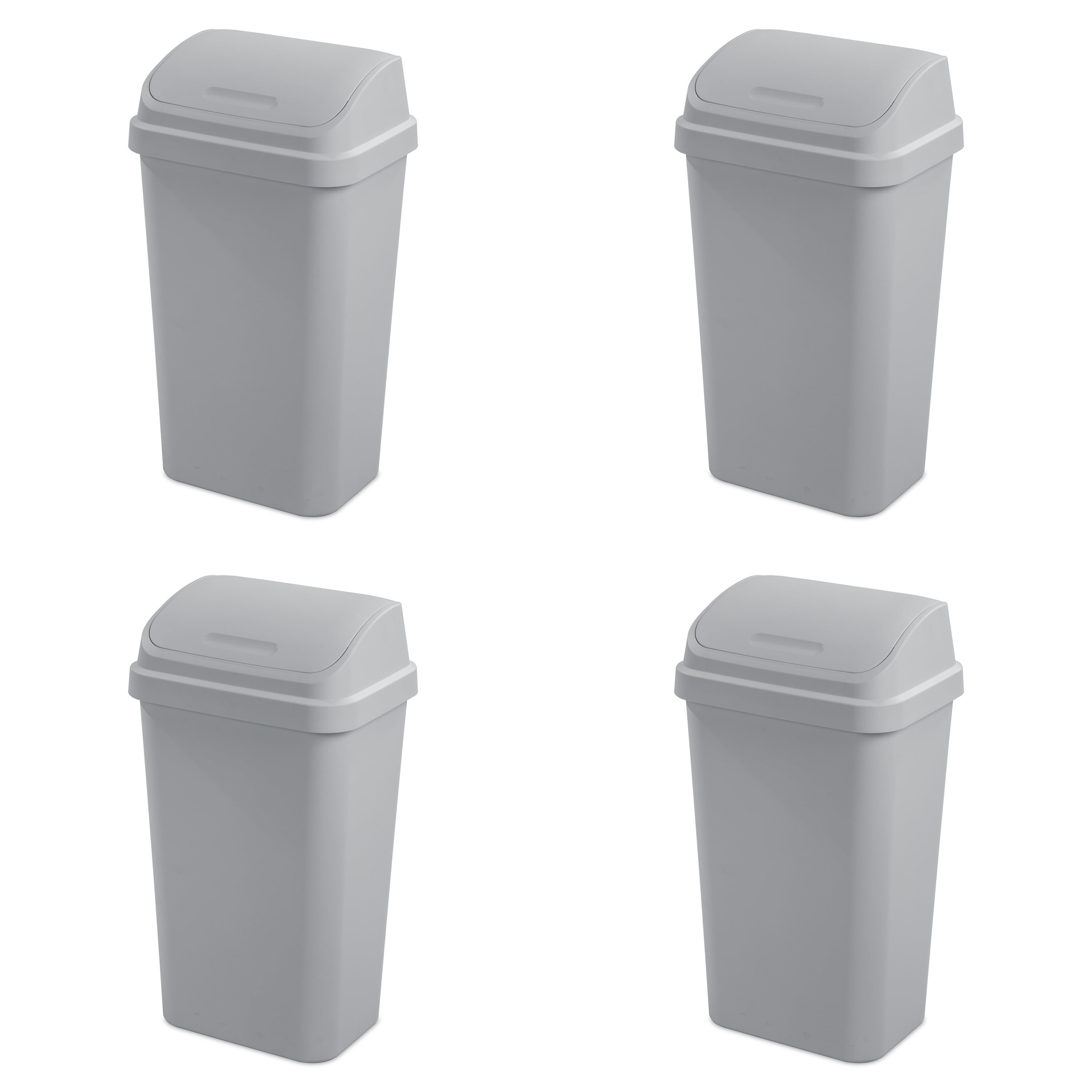 Sterilite 13 Gal Swing Top Lidded Wastebasket Kitchen Trash Can, White (8  Pack), 1 Piece - Kroger