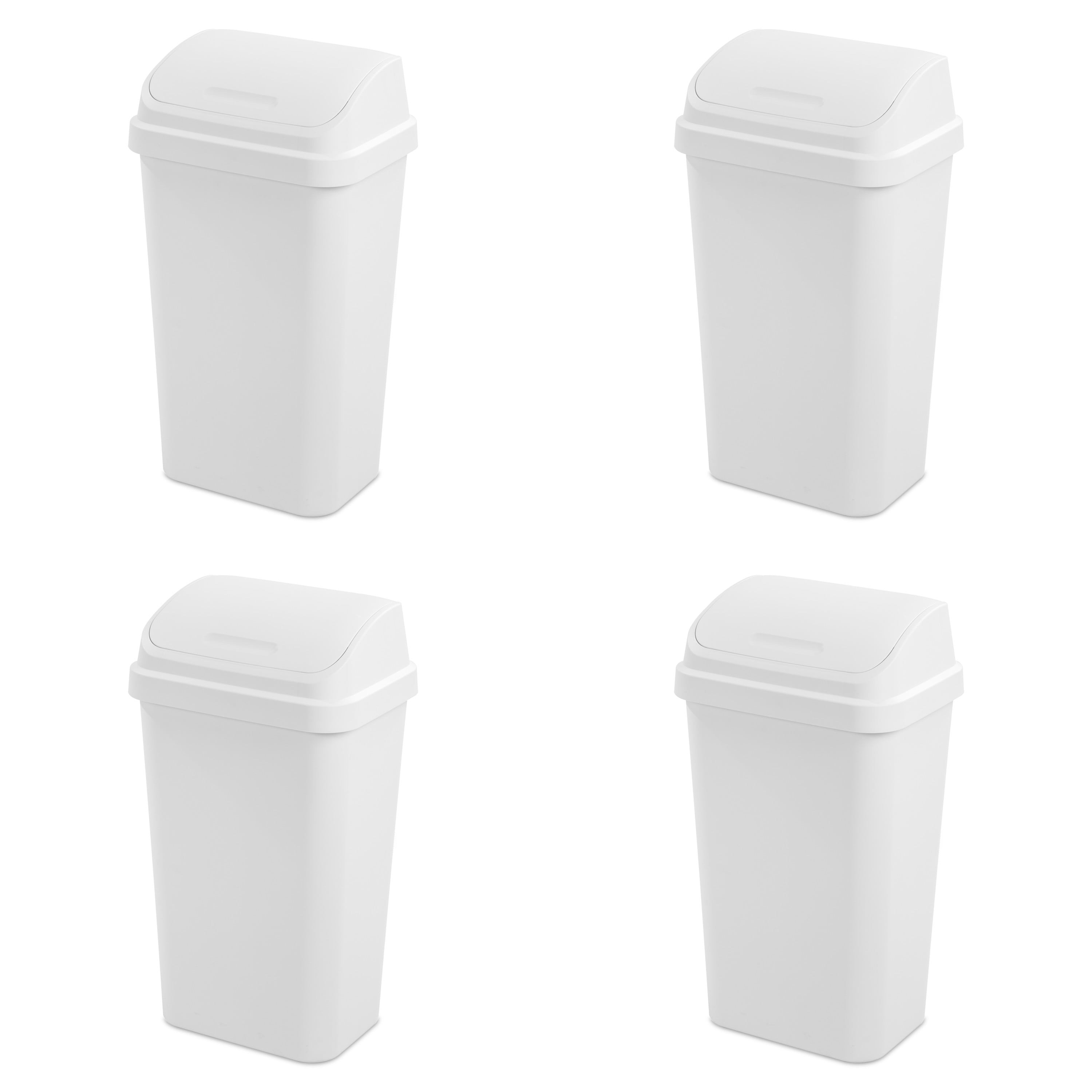 Sterilite 13 Gal Swing Top Lidded Wastebasket Kitchen Trash Can, Black (4  Pack), 1 Piece - Harris Teeter