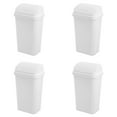 thumbnail image 1 of Sterilite 13 Gal. Swing Top Wastebasket Plastic, White, Set of 4, 1 of 9