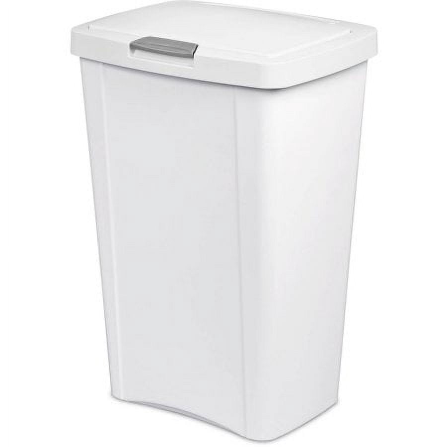 Sterilite 13 Gal Touchtop Wastebasket, White (Pack of 4)