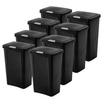 Sterilite 13 Gallon TouchTop Wastebasket with Titanium Latch, (8 Pack)