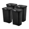 thumbnail image 1 of Sterilite 13 Gallon TouchTop Wastebasket with Titanium Latch, Black (4 Pack), 1 of 11