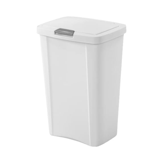 Sterilite 13 gal Touchtop Wastebasket, White