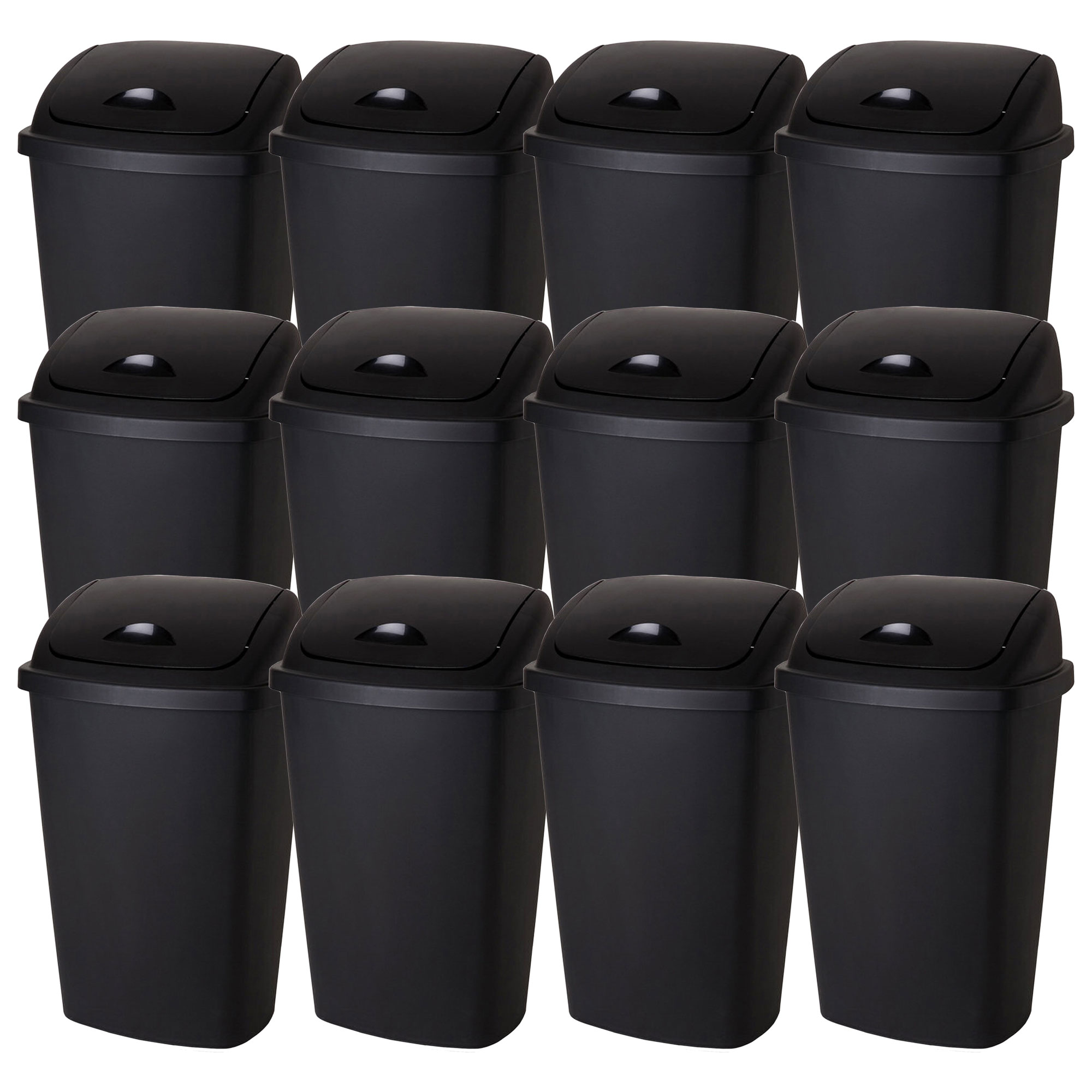 Sterilite 13gal Home Office SwingTop Wastebasket Trash Can, Black (12