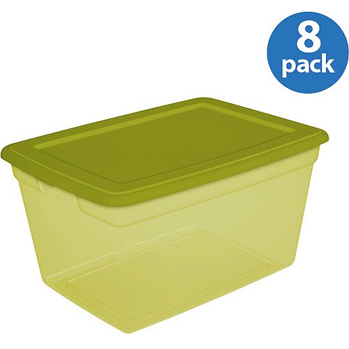 Sterilite 14.5Gallon (58Quart) Storage Box, Set of 8