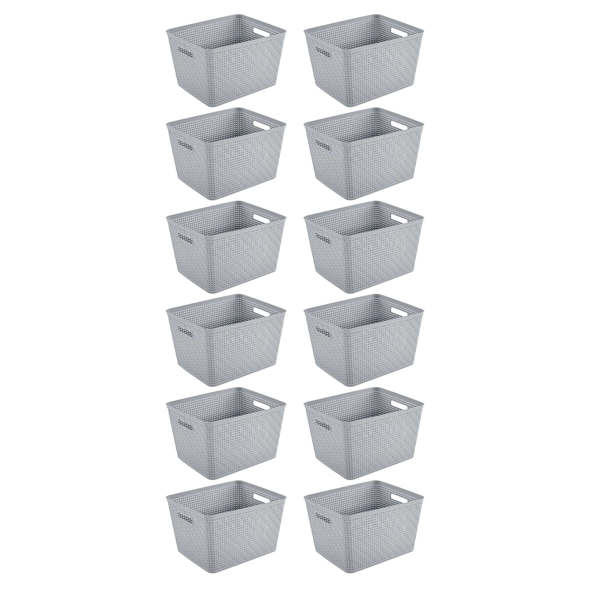 Sterilite 14"Lx8"H Rectangular Tall Basket for Home Organization (12 Pack)