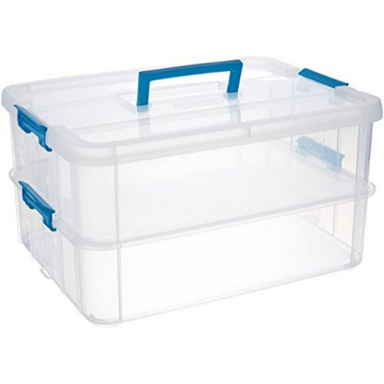 Sterilite Stack and Carry 2 Layer Handle Box Stackable Storage