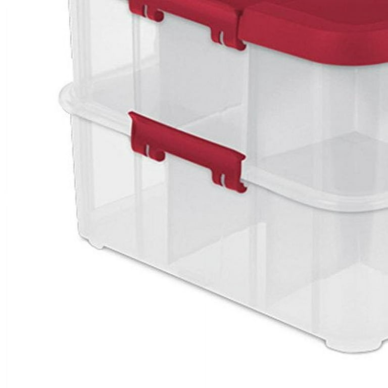 Sterilite 2-Layer Red Ornament Storage Box