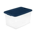 thumbnail image 1 of Sterilite 64 Quart Latching Plastic Storage Box Container Tote, Marine Blue, 1 of 11