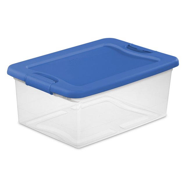 Sterilite 15 Qt Clear Latching Storage Container Organizing Box, (48 Pack)