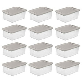  STERILITE Case of 8 Bins 18 Gallon Containers 68 Liter Gray  Storage Totes Steel Colored Organization Boxes