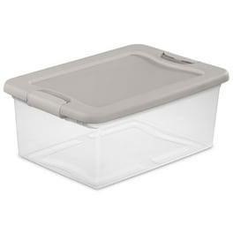 Hart 160 Quart Latching Plastic Storage Bin Container, Clear, Set of 3