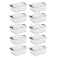 thumbnail image 1 of Sterilite Small Latching Storage Bin, 15 Quart Clear Plastic Storage Container with Clear Lid, Blue Latch, 10 Pack, 1 of 9