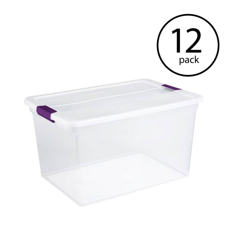 Sterilite 16.5 Gallon Clear Plastic Storage Containers with Latching Handle 12 Count Walmart