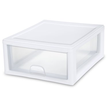 Sterilite 16 Qt Clear Plastic Stacking Storage Drawer Container (6 Pack)