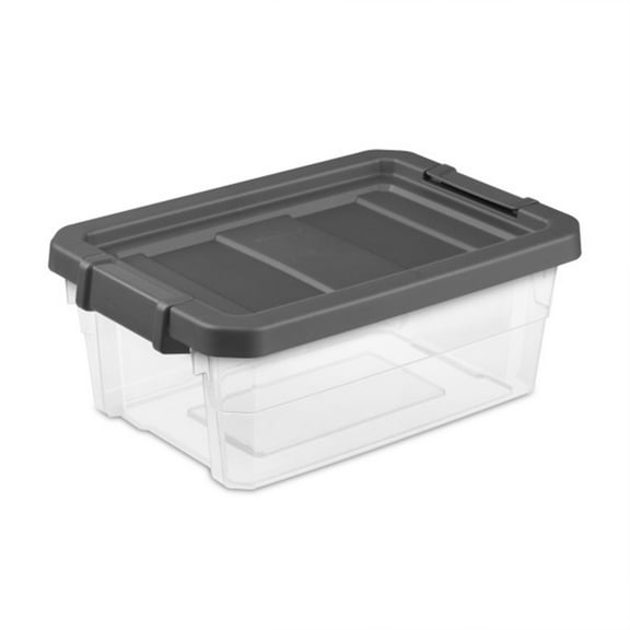 Sterilite 16 Qt Clear Plastic Storage Containers with Gray Lid (18 Pack)