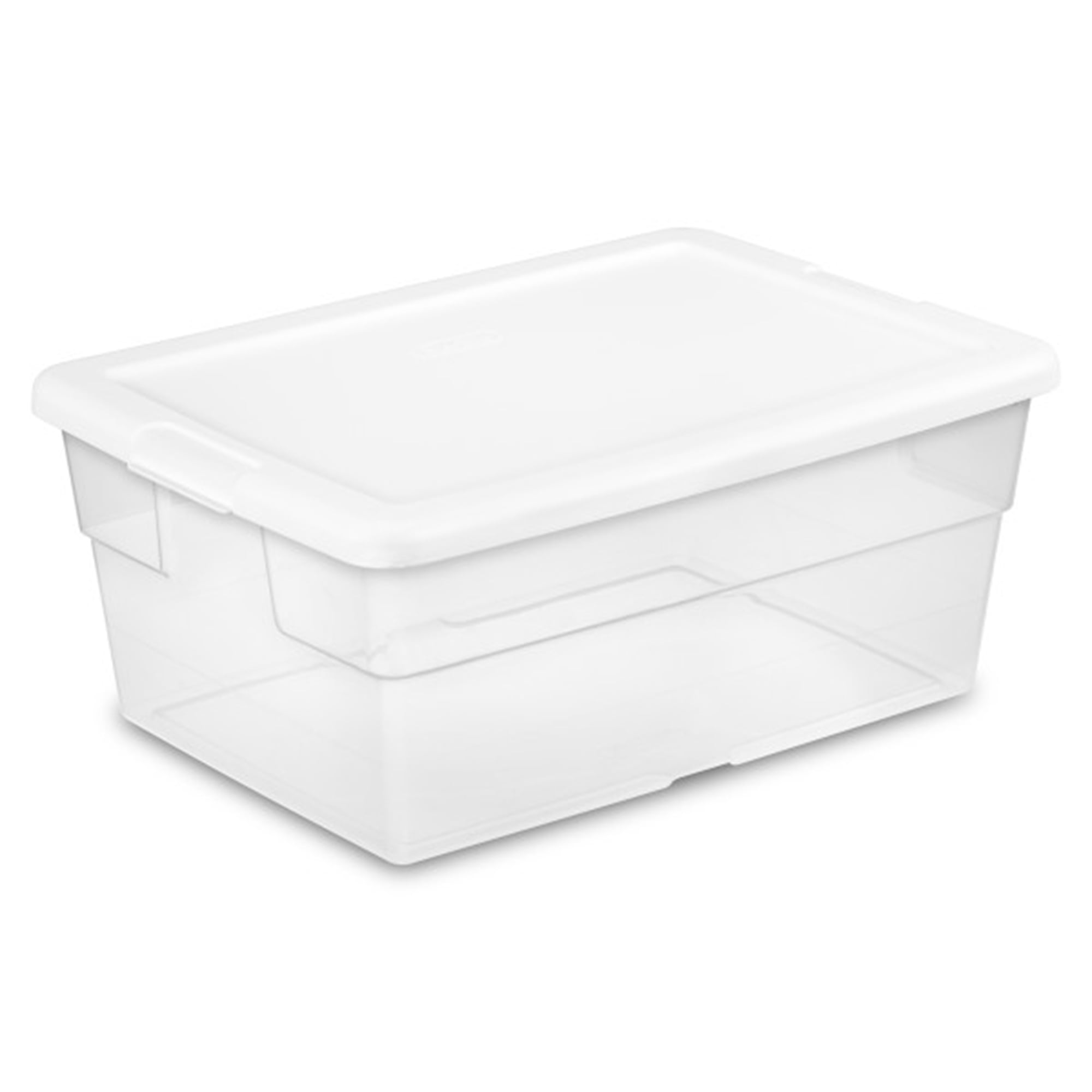 JUJIAJIA Clear Storage Latch Box/bin, 2-Pack Plastic Organizing Container with Handle and Lids (7 QT/16QT)