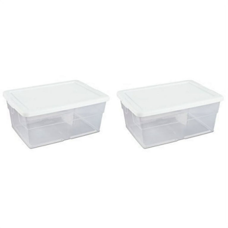 Sterilite Storage Box with Lid - White/Clear, 16 qt - Fry's Food Stores