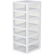 Sterilite 16 Quart Clear Plastic Stacking Storage Drawer Container, 6 Pack
