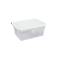 Sterilite 16 Quart Clear Plastic Tote Box Storage with Lid Durable, Stackable Organizer for
