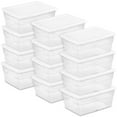 thumbnail image 1 of Sterilite 16 Quart Stacking Storage Container Tub with Lid, Clear (12 Pack), 1 of 12