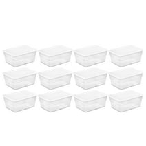 Sterilite 16 Quart Stacking Storage Container Tub with Lid, Clear (12 Pack)