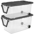 thumbnail image 1 of Sterilite 160 Qt Latching Stackable Wheeled Storage Tote w/ Lid, 2 Pack, 1 of 8