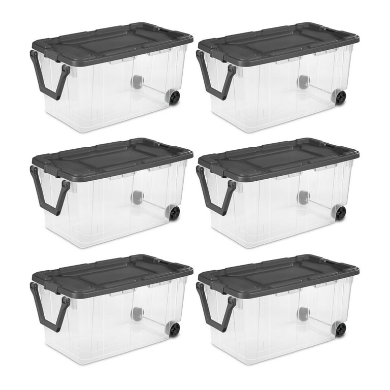 Sterilite 64 qt. Latching Box Plastic, Silver Tint