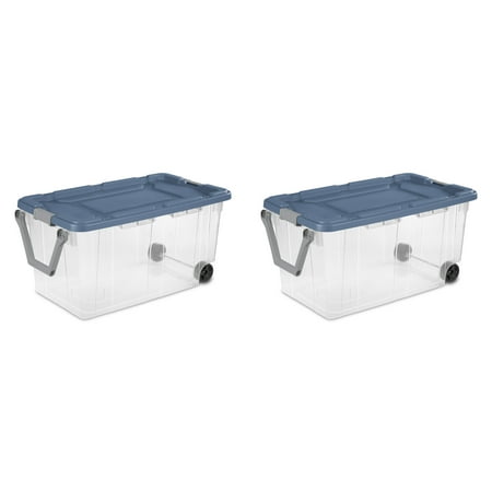 Sterilite 160 Qt Wheeled Storage Bin – Clear, Durable & Spacious (2-Pack)