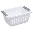 thumbnail image 1 of Sterilite 16608008 Small Stacking Basket With Titanium Accents, White (8 Pack), 1 of 7