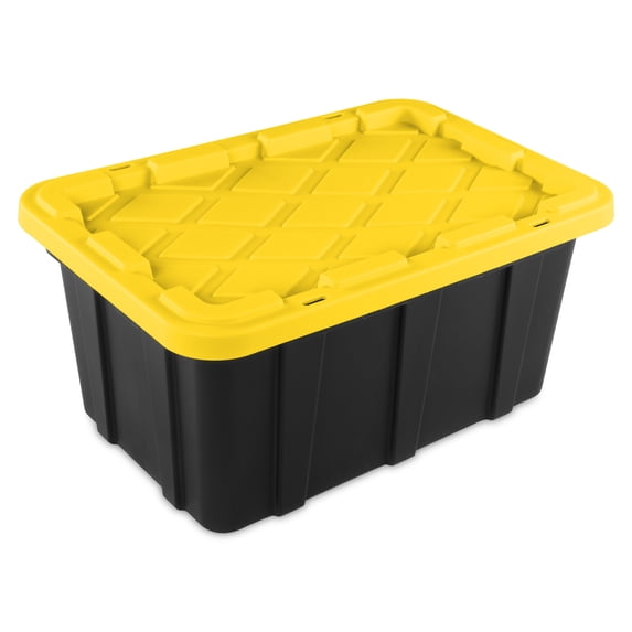 Sterilite 17 Gal Industrial Stackable Storage Tote Lidded Container, 24 Pck